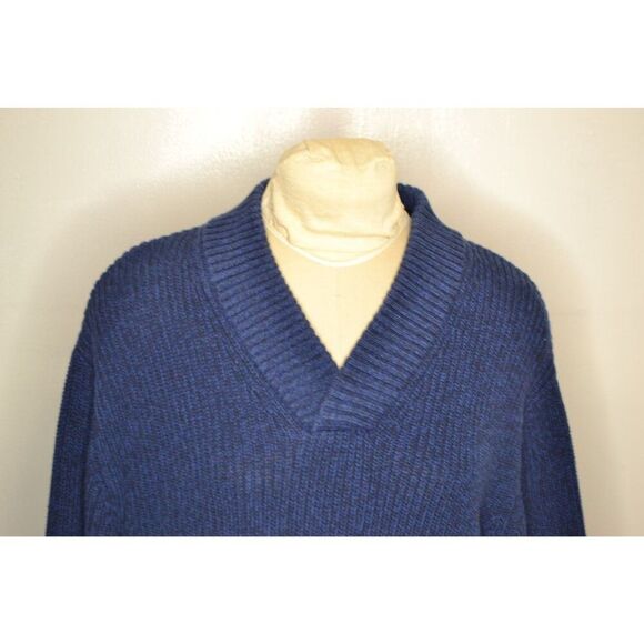 Cabela's Woman's Large Blue Cable Knit Pullover V-Neck Sweater - Picture 2 of 13